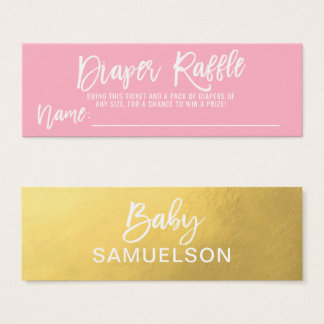 Billet DIAPER RAFFLE Baby shower or rose FAUX