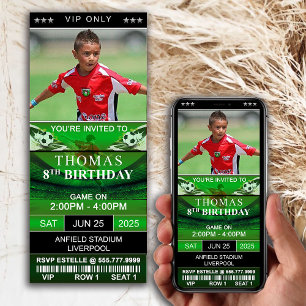 Billet Invitation Anniversaire de football, Billet