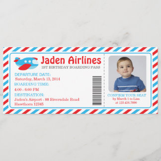 Billet Invitation Avion / Billet Avion