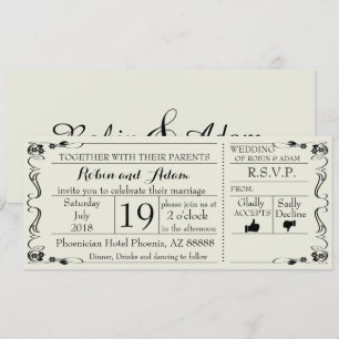 Billet Invitation Mariage Swirls