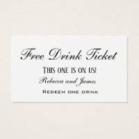 Billet Mariage simple noir et blanc Boisson gratui
