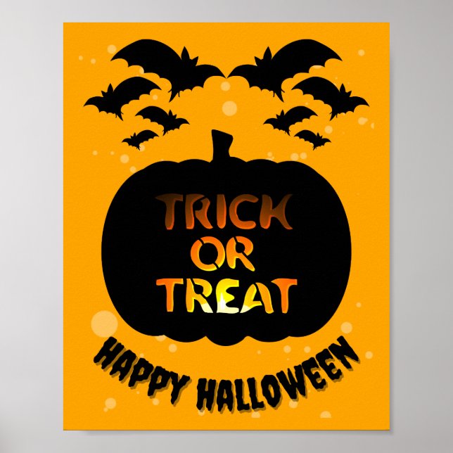 Billet ou traiter Happy Halloween Poster (Devant)