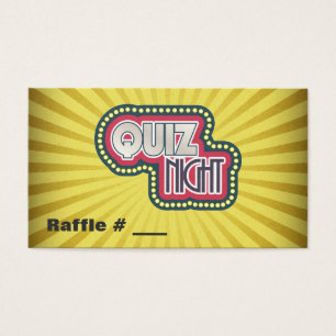 Billet Quiz Night Trivia Party Raffle
