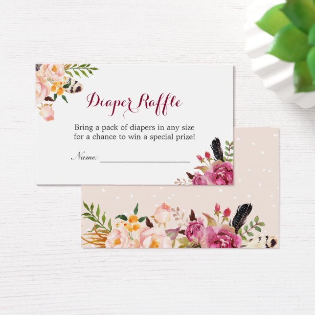Billet rabat Baby shower fleuri bohème (Bureau)