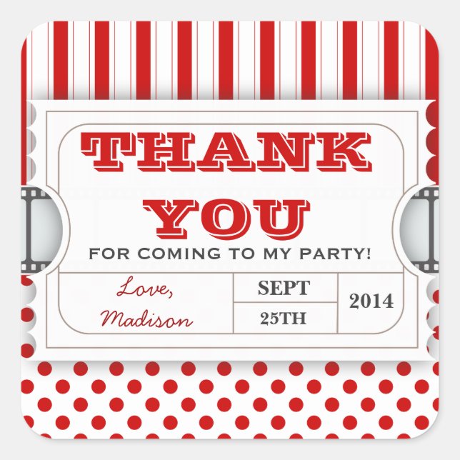 Billet Red White Movie Sticker Merci Anniversaire (Devant)