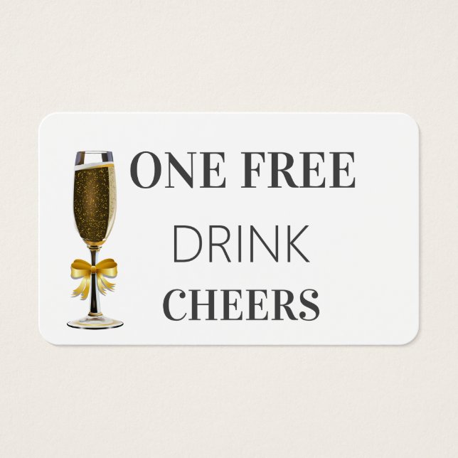 Billet simple moderne Mariage de boisson gratuite (Devant)