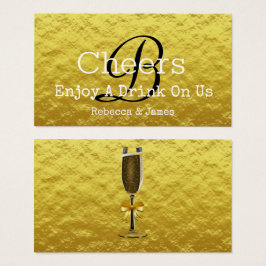 Billet simple or Monogramme Mariage boisson gratui