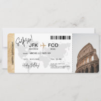 Billet voyage Anniversaire Carte d'embarquement Su