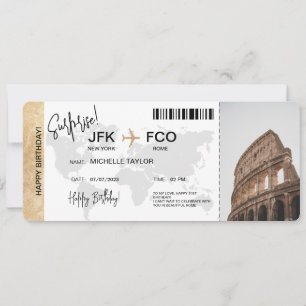Billet voyage Anniversaire Carte d'embarquement Su