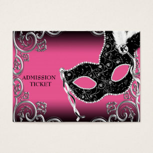 Billets d'admission à la soirée masquée rose vif n