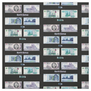 Billets de banque de tissu de la Russie, de l'Iran