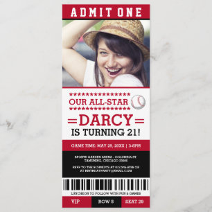 Billets de baseball Invitations d'anniversaire