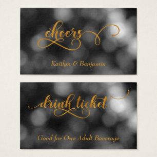 Billets de Boisson Bokeh Noir & Blanc Typographie