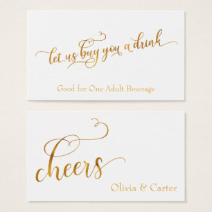 Billets de boisson, Élégant script Faux-Gold sur b