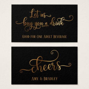 Billets de boisson Faux Gold Foil sur Editable B