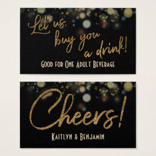 Billets de boisson, Parties scintillant or sur Bla