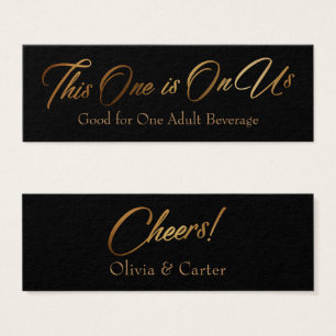 Billets de boisson, Slim, Elegant Script or sur No