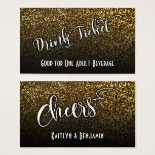 Billets de boisson sur Faux Gold Parties scintilla