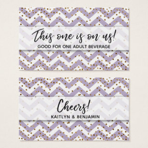 Billets de boissons Chevron Violet et Confettis Do