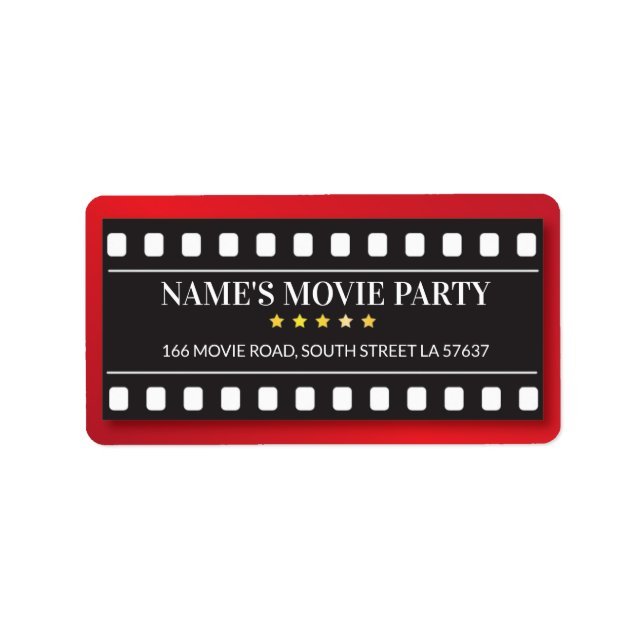 Billets de cinéma fête d'anniversaire Étiquettes d (Devant)