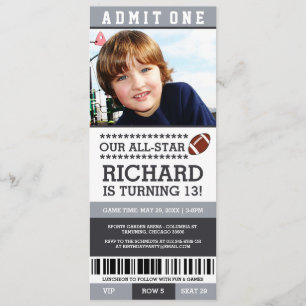 Billets de football Invitations d'anniversaire