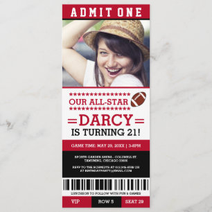 Billets de football Invitations d'anniversaire