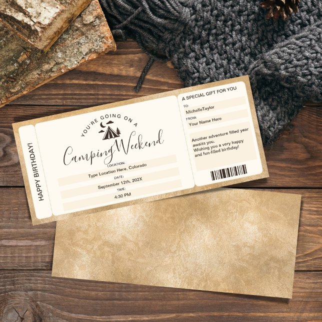 Billets de la carte d'embarquement Surprise Campin (Créateur téléchargé)