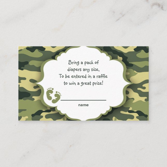 Billets de loterie Camo Vert ou insérer des cartes (Devant)