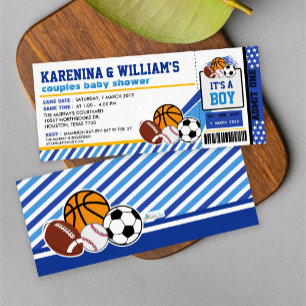 Billets de sport Couples Baby shower Invitation