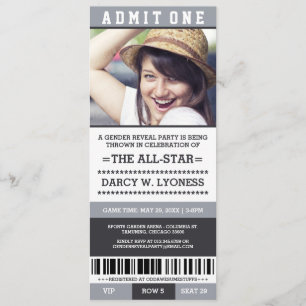 Billets de sport Invitations de la fête de révélat