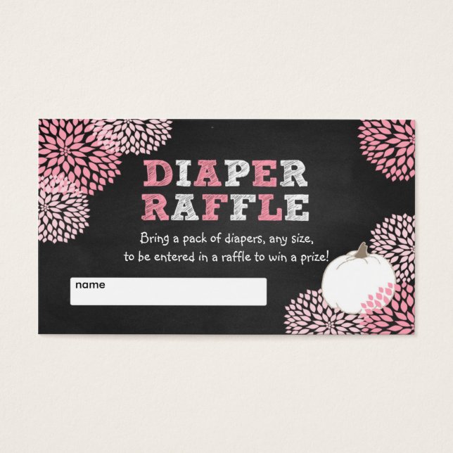 Billets de tombole de baby shower rose blanc Citro (Devant)