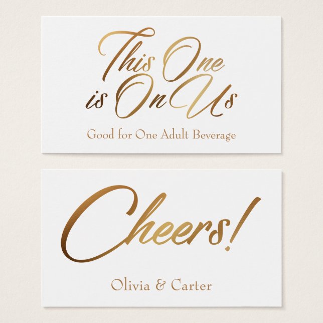 Billets, Slim, Bold, Elegant Gold Script (Devant & derrière)