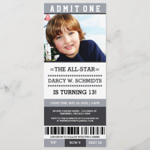 Billets sport Invitations de fête d'anniversaire