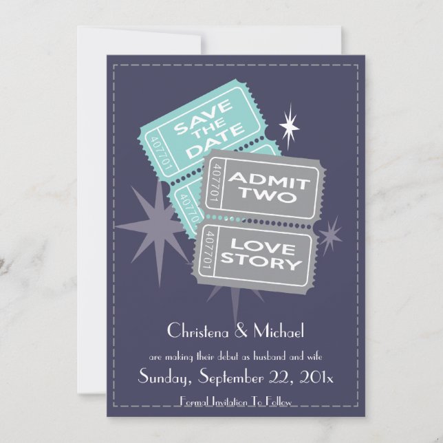 Billets vidéo Enregistrer la carte de date (bleu) (Devant)