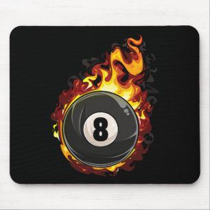 Billiard 8 Ball Player Pool Billiard Snooker Cue Mousepad