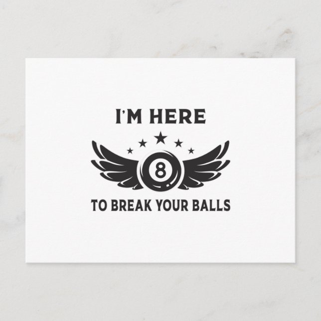 Billiard 8 Ball Snooker Billiards Funny Gift Idee Postkarte (Vorderseite)