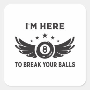 Billiard 8 Ball Snooker Billiards Funny Gift Idee Quadratischer Aufkleber