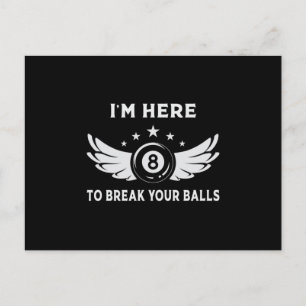 Billiard 8 Ball Snooker Pool Billiards Funny Gift Postkarte