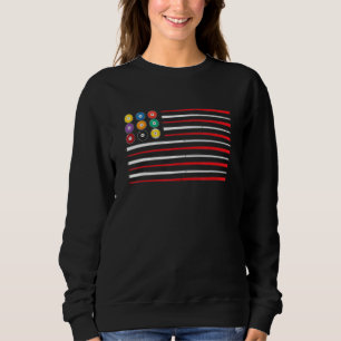 Billiard American Flag Cue Pool Balls Billiard Pl Sweatshirt