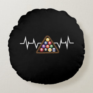 Billiard Ball Rack Heartbeat Rundes Kissen