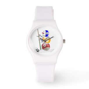Billiard Ball Snowman Armbanduhr