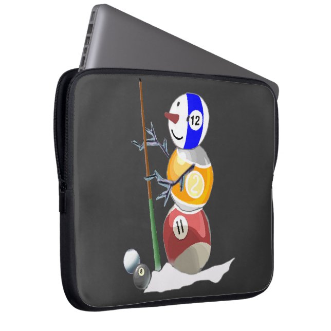 Billiard Ball Snowman Laptopschutzhülle (Vorne Rechts)