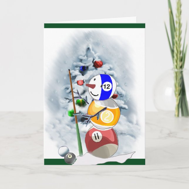 Billiard Ball Snowman Weihnachten (Vorderseite)