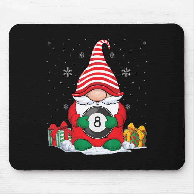 Billiard Ball Weihnachtsgnomes Niedlich Billiard B Mousepad (Vorne)