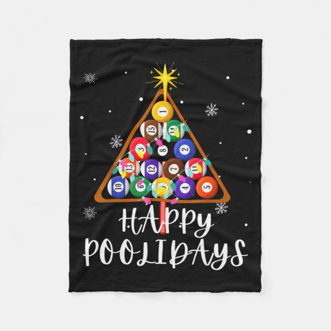 Billiard Ball Xmas Tree Ol Billiards Christmas  Fleecedecke (Vorderseite)