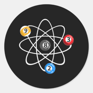 Billiard Balls 2 3 8 9 Atom Billiard Player Runder Aufkleber