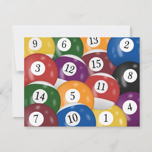 Billiard Balls 32. Geburtstag Einladung (Vorderseite)