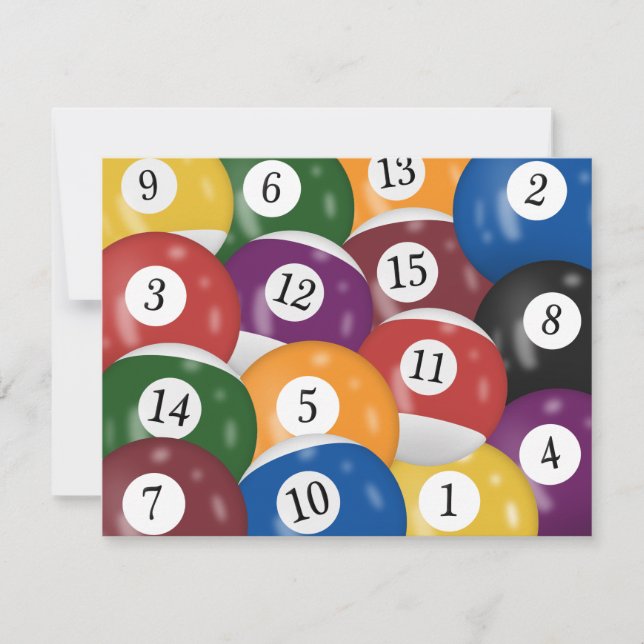 Billiard Balls 38. Geburtstag Einladung (Vorderseite)