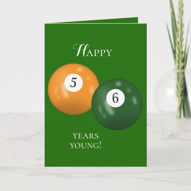 Billiard Balls 56. Geburtstag Karte (Vorderseite)