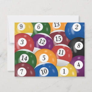Billiard Balls 59e Invitation d'anniversaire